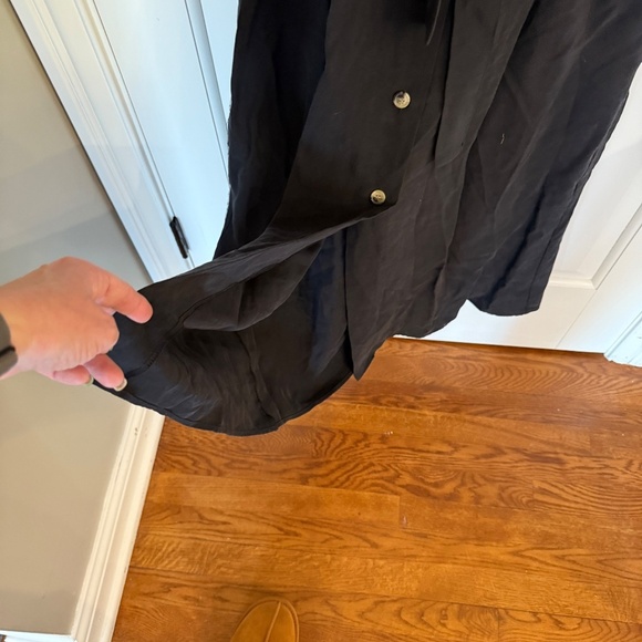 Zara Belted button front midi Shirtdress Black 45098 - Picture 6 of 12